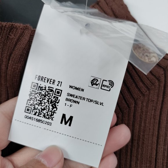 Forever 21 Funnel Neck Sweater-Knit Top Brown, Medium - Picture 4 of 7